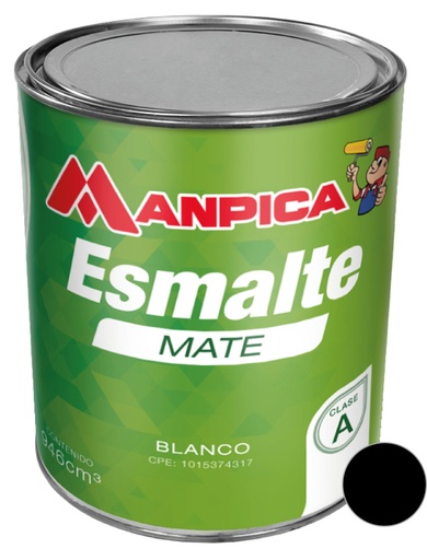 [ESM-MAN-SES-804-04] ESMALTE ( MATE ) PREMIUN TIPO A COLOR NEGRO CHASIS 1/4 GL REF. SES-804-04 MARCA MANPICA