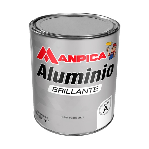 [ESM-MAN-SES-900-04] ESMALTE BRILLANTE PREMIUN TIPO A COLOR ALUMINIO 1/4 GL REF. SES-900-04 MARCA MANPICA