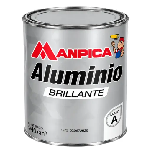[ESM-MAN-SES-900-04] ESMALTE BRILLANTE PREMIUN TIPO A COLOR ALUMINIO 1/4 GL REF. SES-900-04 MARCA MANPICA