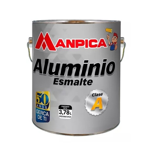 [ESM-MAN-SES-900-10] ESMALTE BRILLANTE PREMIUN TIPO A COLOR ALUMINIO 1 GL REF. SES-900-10 MARCA MANPICA