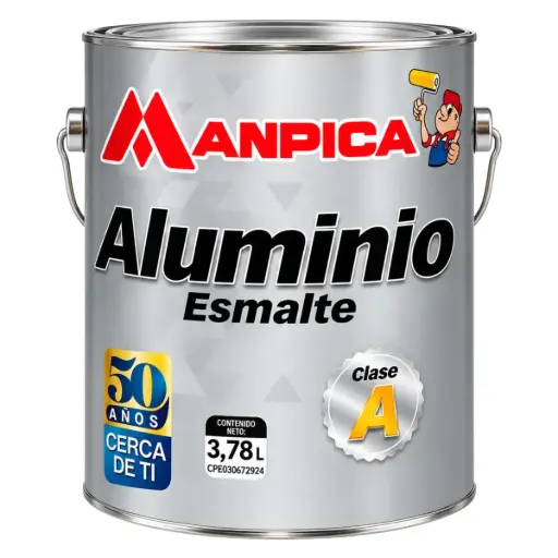 [ESM-MAN-SES-900-10] ESMALTE BRILLANTE PREMIUN TIPO A COLOR ALUMINIO 1 GL REF. SES-900-10 MARCA MANPICA