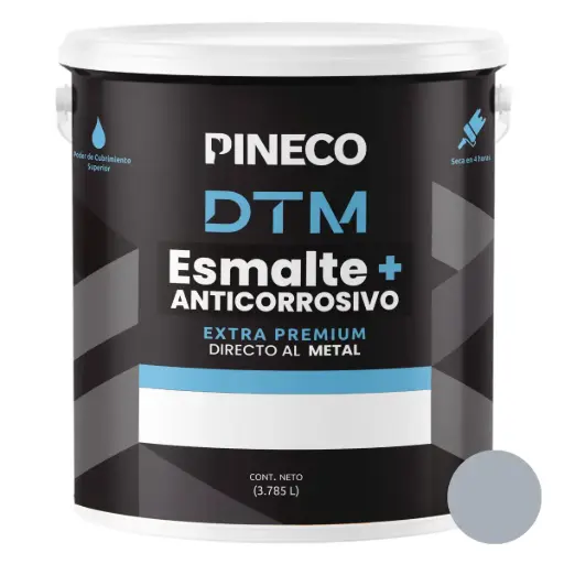 [ESM-PIN-DTM03G] PINTURA ESMALTE ACRILICO DTM SATINADO 1 GL COLOR GRIS REF- DTM03G MARCA PINECO