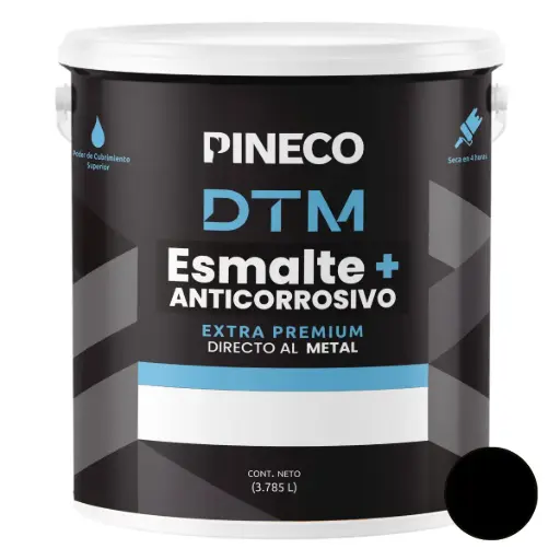 [ESM-PIN-DTM1002G] PINTURA ESMALTE ACRILICO DTM SATINADO 1 GL COLOR NEGRO REF- DTM1002G MARCA PINECO