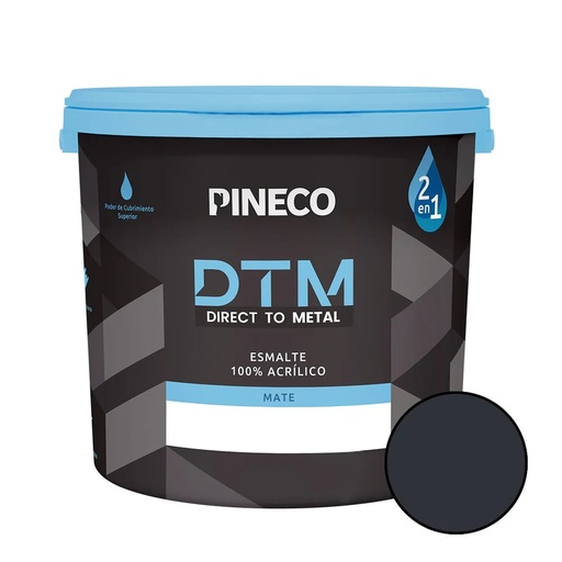 [ESM-PIN-DTM1002G] PINTURA ESMALTE ACRILICO DTM SATINADO 1 GL COLOR NEGRO REF- DTM1002G MARCA PINECO