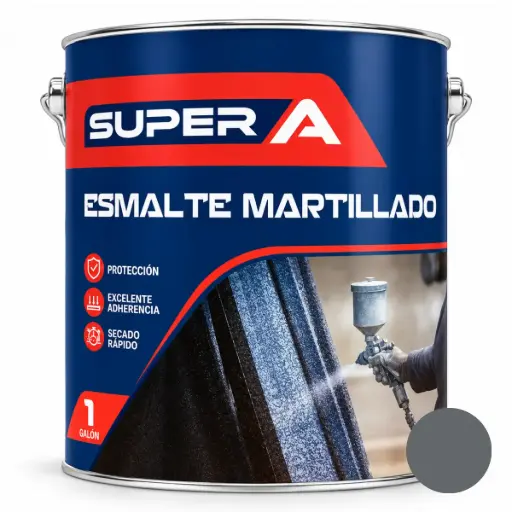 [ESM-SUP-01008] ESMALTE BRILLANTE COLOR GRIS DE 1 GL ACABADO MARTILLADO REF. 400100801008 MARCA SUPER A