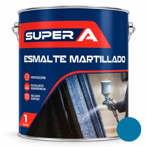 [ESM-SUP-801004] ESMALTE BRILLANTE COLOR AZUL DE 1 GL ACABADO MARTILLADO REF. 00400100801004 MARCA SUPER A