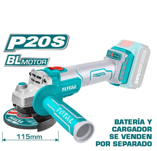 [ESM-TOT-UTAGLI201158] ESMERIL INALAMBRICO 4 1/2" 20 V 8500 RPM NO INCLUYE BATERIA NI CARGADOR REF. UTAGLI201158 / 864356 MARCA TOTAL TOOLS