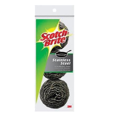 [ESP-3M-3M214C] ESPONJA ACERO INOXIDABLE 3 PZAS SCOTH BRITE COLOR ACERO REF. 3M214C / ESP-712 MARCA 3M