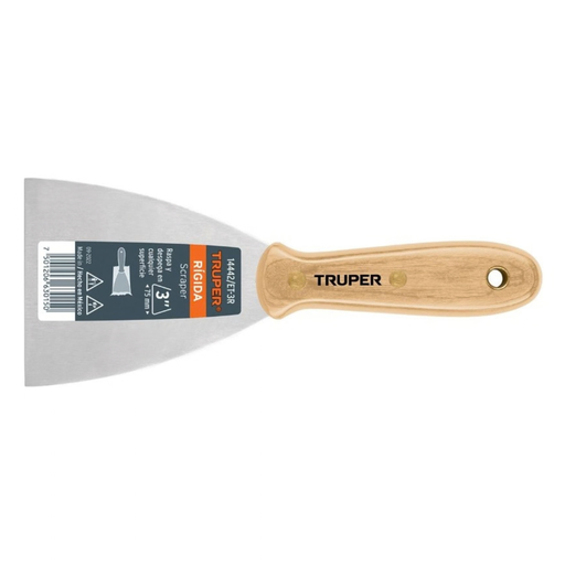 [ESP-TRU-14442] ESPATULA RIGIDA MANGO DE MADERA PROF 3" MOD.ET-3R REF. 14442 MARCA TRUPER