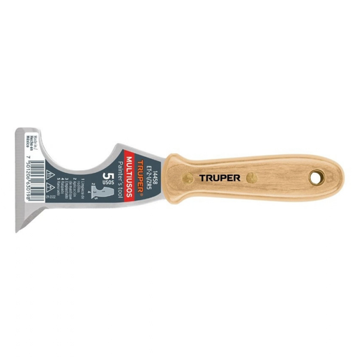 [ESP-TRU-14458] ESPATULA 5 USOS 2 1/2" MANGO MADERA MOD.ET-2.1/12R5 REF. 14458 MARCA TRUPER