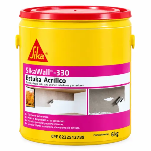 [EST-SIK-218249] ESTUKA ACRILICO 1 GL 6 GK / PAILA PASTA PROFESIONAL DE ALTO DESEMPEÑO REF.218249 / 008626 SIKA