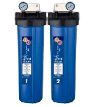 [FIL-ZOW-BB-DOB-20] FILTRO BOTELLA OPACO FULL HOUSE DOBLE 20" 4.5" INCLUYE CARTUCHOS+KIT FIJACION+LLAVE Z-BB45 ZOWA