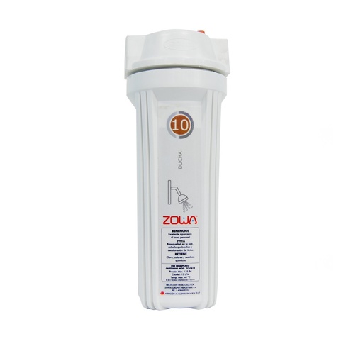 [FIL-ZOW-ZF-DUCHA10] FILTRO BOTELLA OPACO P/DUCHA DE 10" INCLUYE CARTUCHO DOBLE ACCION + LLAVE REF. ZF-DUCHA10 MARCA ZOWA
