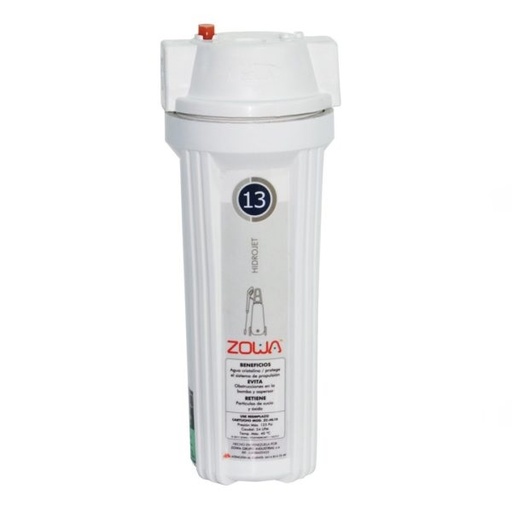 [FIL-ZOW-ZF-HIDROJET] FILTRO P/HIDROJET 10" EVITA DAÑOS R/SUCIO-OXIDO INCLUYE CARTUCHO+LLAVE REF ZF-HIDROJET MARCA ZOWA