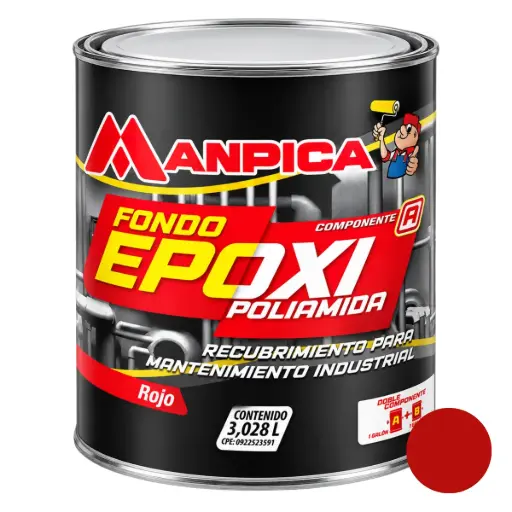 [FON-MAN-KFE-300] FONDO EPOXI RECUBRIMIENTO PARA MANTENIMIENTO INDUSTRIAL 1GL COLOR ROJO REF. KFE-300-10 MARCA MANPICA