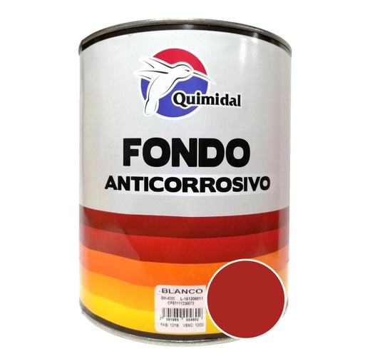 [FON-QUI-430014] FONDO ANTICORROSIVO COLOR ROJO DE 1/4 DE GAL REF. EM-4300-14 MARCA QUIMIDAL