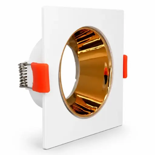 [FRA-ART-AI-SQ08-WHR] APLIQUE SPOT CUADRADO P/ GU10 C/ SOCKET 85 X 85 X 40 MM BLANCO Y ROSE REF. AI-SQ08-WHR ARTIG LIGHT