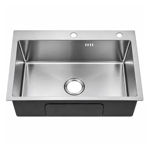 [FRE-BAR-FRE.01.01] FREGADERO DE 1 TINA ACERO INOX. SOBRE TOPE/ EMPOTRAR 55 CM X 45 CM X 22 CM REF. FRE.01.01 MARCA BARI