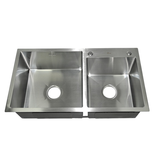 [FRE-BAR-FRE.01.03] FREGADERO DE 2 TINA ACERO INOX. SOBRE TOPE/ EMPOTRAR 82 X 45 X 22 CM C/ACCESORIOS REF.FRE.01.03 BARI