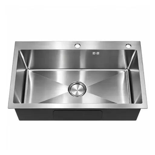 [FRE-BAR-FRE.01.07] FREGADERO DE 1 TINA ACERO INOX. SOBRE TOPE/ EMPOTRAR 82 CM X 45 CM X 22 CM REF. FRE.01.07 MARCA BARI