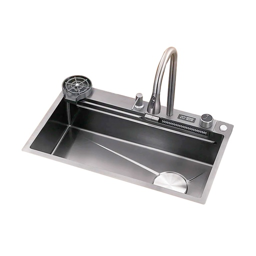 [FRE-BAR-FRE.01.14] FREGADERO DE 1 TINA ACERO INOX. SOBRE TOPE 75X46X22CM BRUSH DIAMANTE REF. FRE.01.14 MARCA BARI