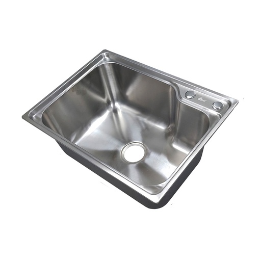 [FRE-BAR-FRE.03.01] FREGADERO DE 1 TINA ACERO INOX. SOBRE TOPE 62 CM X 45 CM X 22 CM REF. FRE.03.01 MARCA BARI