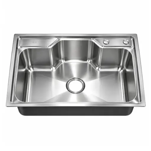 [FRE-BAR-FRE.03.02] FREGADERO DE 1 TINA ACERO INOX. SOBRE TOPE/EMPOTRAR 80 CM X 50 CM X 22 CM REF. FRE.03.02 MARCA BARI
