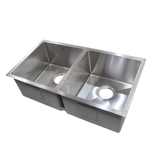 [FRE-BM-7843EB] FREGADERO DE 2 TINAS FONTANA=BELLAGIO SQUARE BAJO TOPE 78CM X 43CM X 24CM REF. BM-7843EB BM