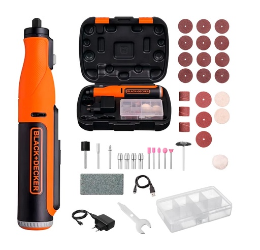 [FRE-BYD-BCRT8K35] FRESADOR DREMEL / MOTO TOOLS INALAMBRICA 25 PZAS 8 V REF. BCRT8K35 / KIT-706 BLACK&DECKER