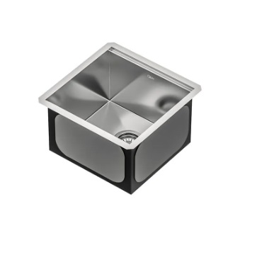 [FRE-QM-14.500.010] FREGADERO DE 1 TINA QM+ 17" X 19" 43 X 48 CM SERIE SUPREME COLOR SATIN MARCA QUALITY METAL