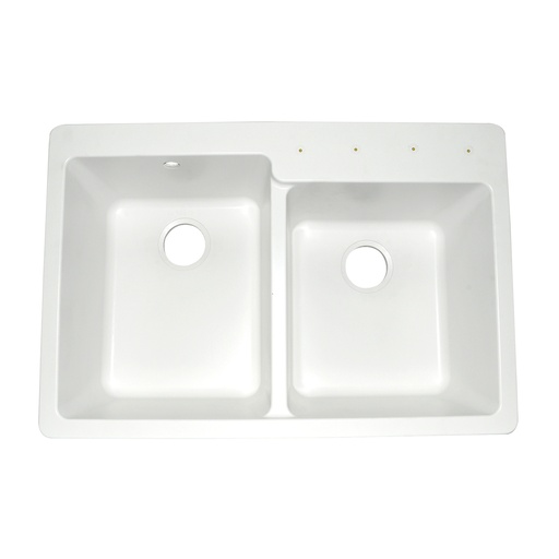 [FRE-SCH-02FDALIN175POL] FREGADERO DE CUARZO MOD.ALIVE N-175 POLARIS 2 PONCHERAS 83,82 CM X 83,82 CM X 55,89 CM MARCA SCHOCK
