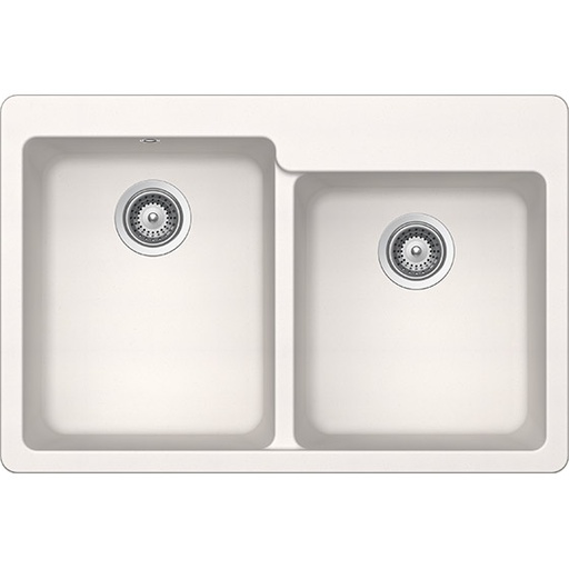 [FRE-SCH-02FDGREN200POL] FREGADERO DE CUARZO MOD.GREENWICH N-200 POLARIS 2 PONCHERAS 75 CM X 46 CM MARCA SCHOCK