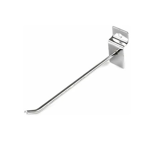[GAN-GEN-GAN-20CM] GANCHO PARA LAMINA DE MADERA ACANALADA 20 CM CROMADA MARCA GENERICO