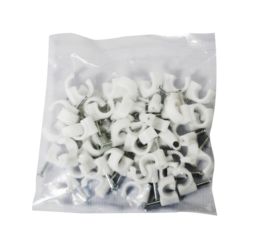 [GRA-SEM-GPRS-06] GRAPA PLASTICA REDONDA PARA CABLE ST O COAXIAL RG06 ( BOLSA DE 50 UND ) REF. GRPS-06 MARCA SEMILIC