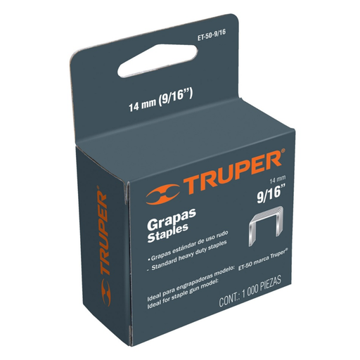 [GRA-TRU-17966] GRAPA TRAB. PESADO 8MM - 5/16" CAJA 1.000 PZAS. MOD.ET-50-5/16 REF.17966 MARCA TRUPER
