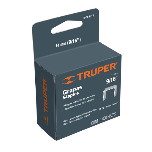 [GRA-TRU-17966] GRAPA TRAB. PESADO 8MM - 5/16" CAJA 1.000 PZAS. MOD.ET-50-5/16 REF.17966 MARCA TRUPER