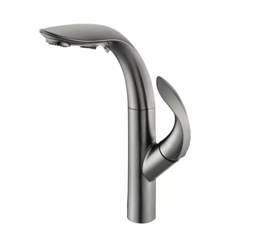 [GRI-BAR-GRI.02.17] GRIFERIA MONOMANDO ALTO PARA LAVAMANOS MODELO FOGLIA GUNMETAL BLACK REF. GRI.02.17 MARCA BARI