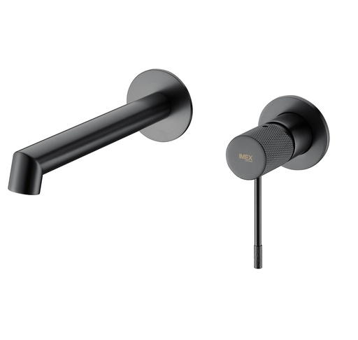 [GRI-IME-GLD038-BGM] GRIFERIA MONOMANDO DE PARED PARA LAVAMANO SERIE LINE BLACK GUN METAL REF. GLD038/BGM MARCA IMEX