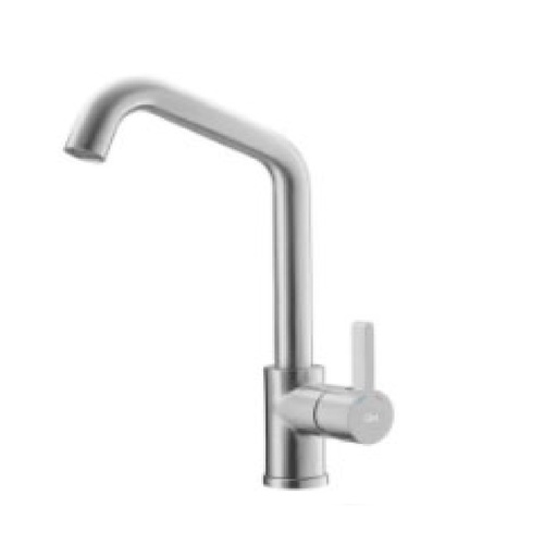 [GRI-QM-14.700.1002] GRIFERIA PARA FREGADERO MONOMANDO ANGULAR QM SERIE RIA COLOR SATIN MARCA QUALITY METAL