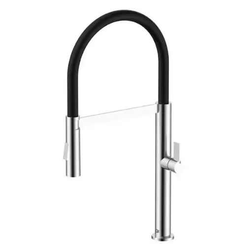 [GRI-QM-14.700.1005] GRIFERIA PARA FREGADERO MONOMANDO CON MANGUERA MOVIL SERIE DELTA COLOR SATIN MARCA QUALITY METAL