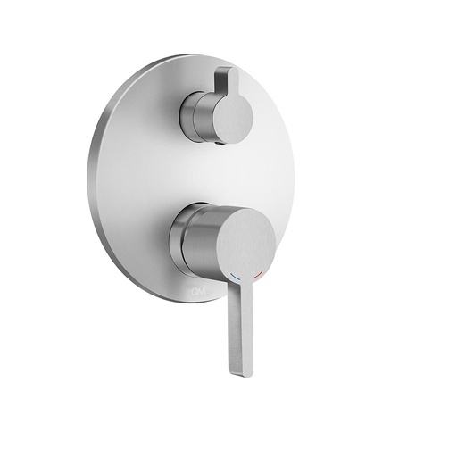 [GRU-QM-14.700.4012] GRUPO PARA DUCHA REDONDA MONOMANDO 2 FUNCIONES SERIE DELTA COLOR SATIN MARCA QUALITY METAL