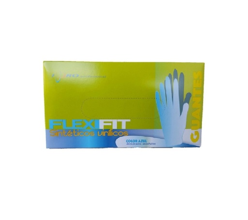 [GUA-GUA-EXA-LATEX] GUANTE SINTETICO VINILICO ( EXAMEN ) TALLA L DISPENSADOR DE 100 COLOR AZUL MARCA IPRO