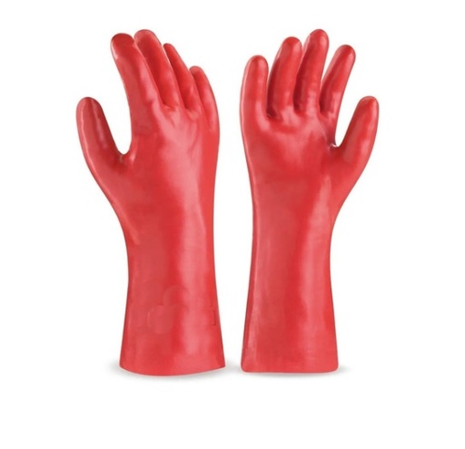 [GUA-GUAN-ANT-ROJ] GUANTE DE PVC ANTIACIDO ROJO / VERDE 18" PAR "PETRO-RED" REF. 5-245 MARCA GUANTCA