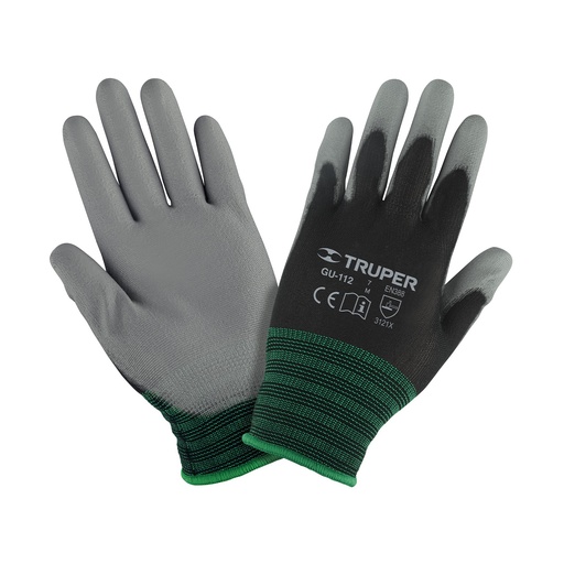 [GUA-TRU-13290] GUANTE DE NYLON GRIS CON POLIURETANO TALLA M MOD. GUX-MEC-M REF. 13290 MARCA TRUPER