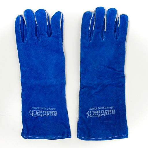 [GUA-WEL-2002225] GUANTE DE CARNAZA REFORZADO CON MATACHISPAS DE 16" AZUL REF. 0200-2225 MARCA HOFFMAN ARC