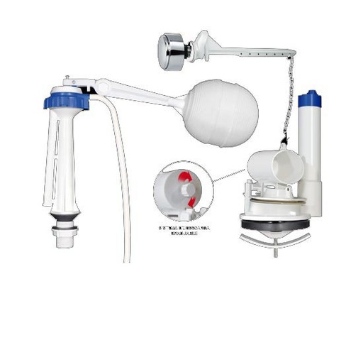 [HER-BEL-GRI-1301] HERRAJE PARA WC ONE PIECE ALTO DE 9" PUSH BOTON LATERAL REF. GRI-1301 MARCA BELT-G