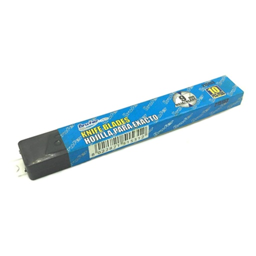 [HOJ-BRU-215153] HOJAS DE CUCHILLA PARA EXACTO DE 9 MM BLISTER DE 10 PZAS. REF. 215153 MARCA BRUFER
