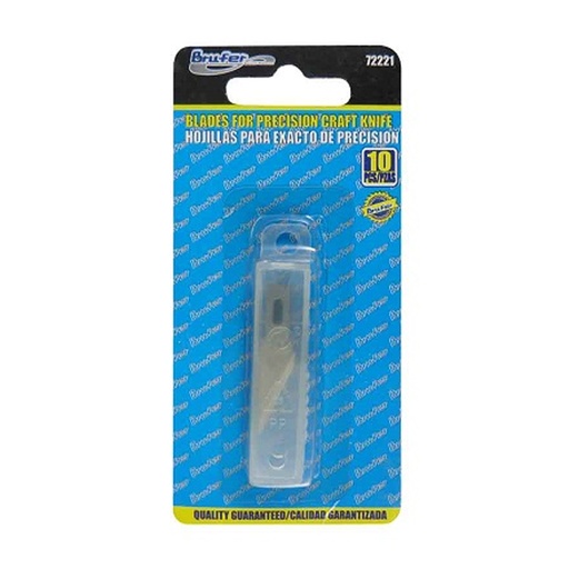 [HOJ-BRU-72221] HOJAS DE CUCHILLA PARA EXACTO DE PRECISION BLISTER DE 10 PZAS REF. 72221 MARCA BRUFER