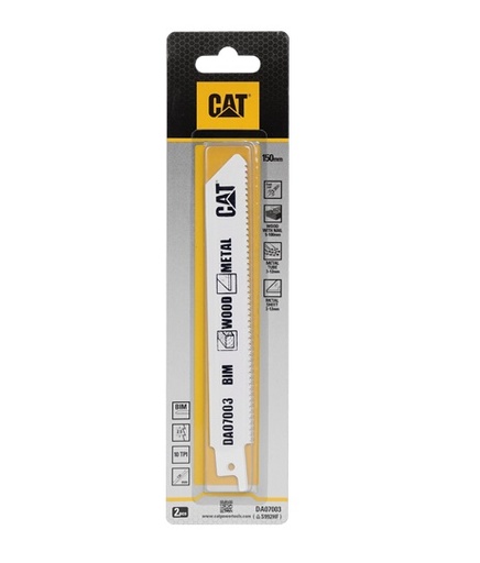 [HOJ-CAT-DA07003] HOJA DE SIERRA SABLE 150 MM P/ CORTAR MADERA - METAL BLISTER 2 UND REF. DA07003 / 896034 MARCA CAT