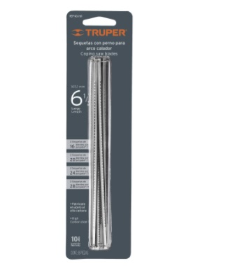 [HOJ-TRU-10229] HOJA DE SEGUETA REPUESTO 8 PZAS MOD. REP-ACA-6X REF. 10229 MARCA TRUPER